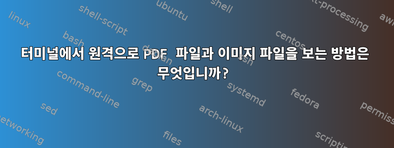 터미널에서 원격으로 PDF 파일과 이미지 파일을 보는 방법은 무엇입니까?