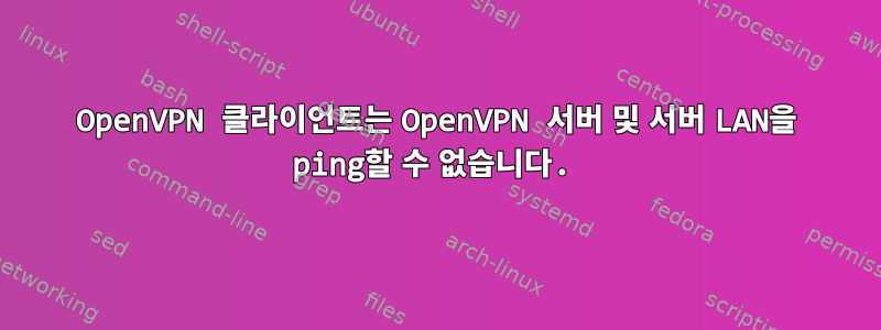 OpenVPN 클라이언트는 OpenVPN 서버 및 서버 LAN을 ping할 수 없습니다.