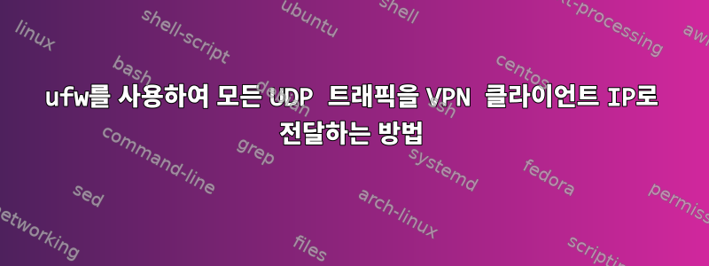 ufw를 사용하여 모든 UDP 트래픽을 VPN 클라이언트 IP로 전달하는 방법