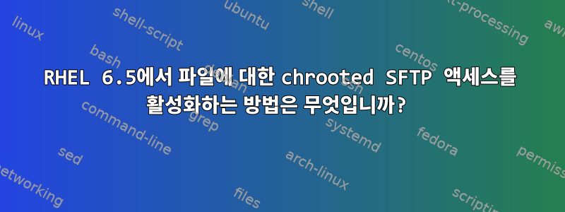 RHEL 6.5에서 파일에 대한 chrooted SFTP 액세스를 활성화하는 방법은 무엇입니까?