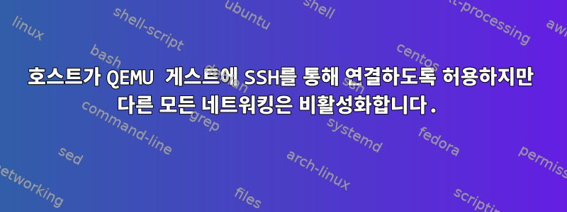 호스트가 QEMU 게스트에 SSH를 통해 연결하도록 허용하지만 다른 모든 네트워킹은 비활성화합니다.