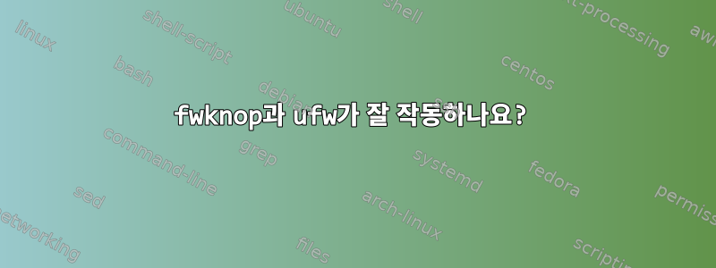 fwknop과 ufw가 잘 작동하나요?