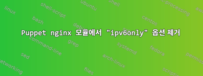 Puppet nginx 모듈에서 "ipv6only" 옵션 제거