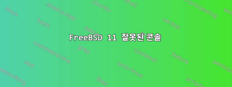 FreeBSD 11 잘못된 콘솔