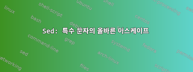 Sed: 특수 문자의 올바른 이스케이프