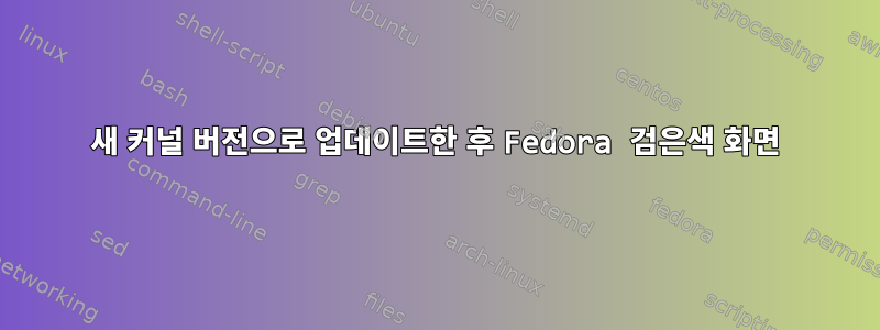 새 커널 버전으로 업데이트한 후 Fedora 검은색 화면