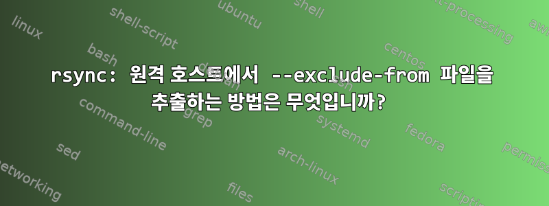 rsync: 원격 호스트에서 --exclude-from 파일을 추출하는 방법은 무엇입니까?