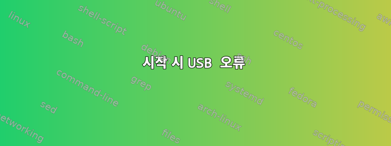 시작 시 USB 오류