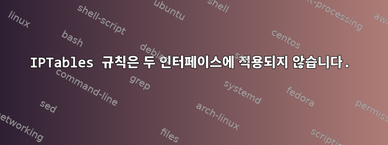 IPTables 규칙은 두 인터페이스에 적용되지 않습니다.