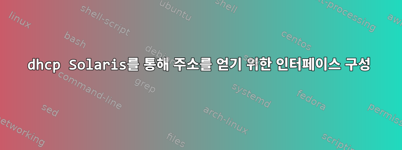 dhcp Solaris를 통해 주소를 얻기 위한 인터페이스 구성