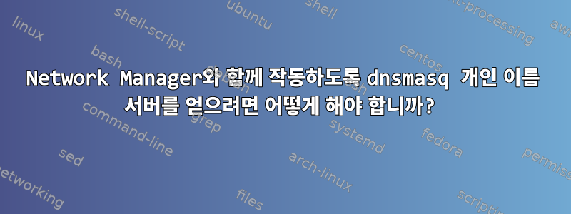 Network Manager와 함께 작동하도록 dnsmasq 개인 이름 서버를 얻으려면 어떻게 해야 합니까?