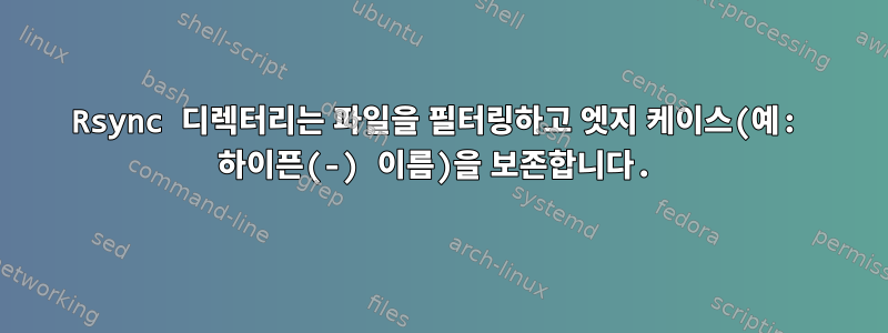 Rsync 디렉터리는 파일을 필터링하고 엣지 케이스(예: 하이픈(-) 이름)을 보존합니다.