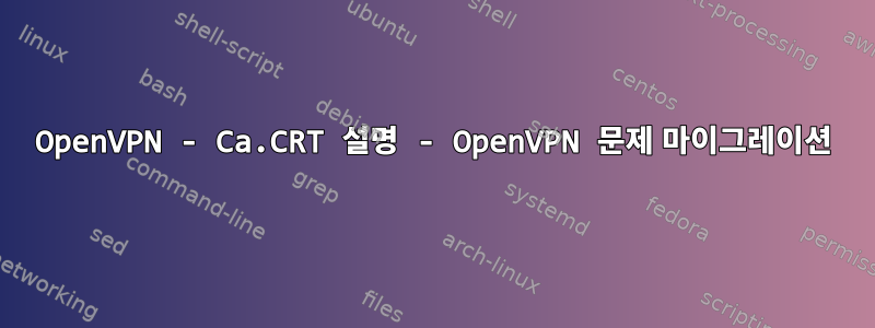 OpenVPN - Ca.CRT 설명 - OpenVPN 문제 마이그레이션