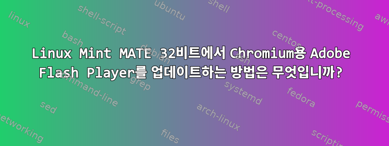 Linux Mint MATE 32비트에서 Chromium용 Adobe Flash Player를 업데이트하는 방법은 무엇입니까?