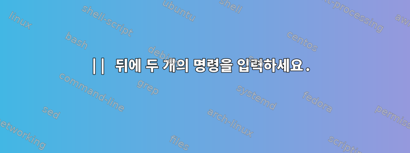 || 뒤에 두 개의 명령을 입력하세요.