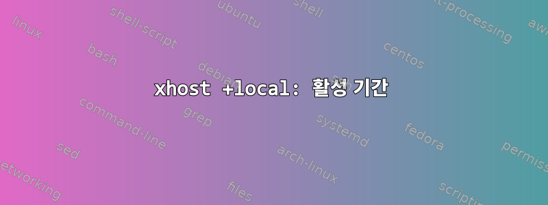 xhost +local: 활성 기간