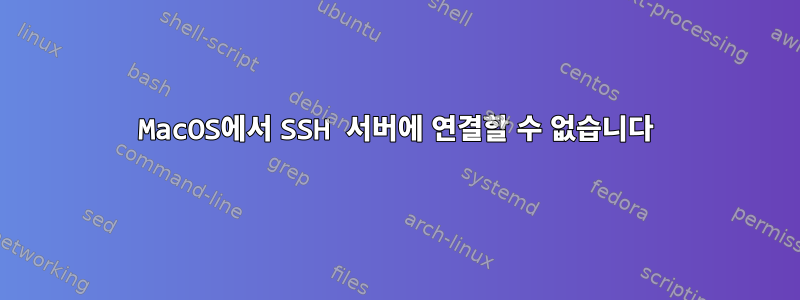 MacOS에서 SSH 서버에 연결할 수 없습니다