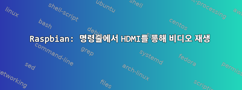 Raspbian: 명령줄에서 HDMI를 통해 비디오 재생