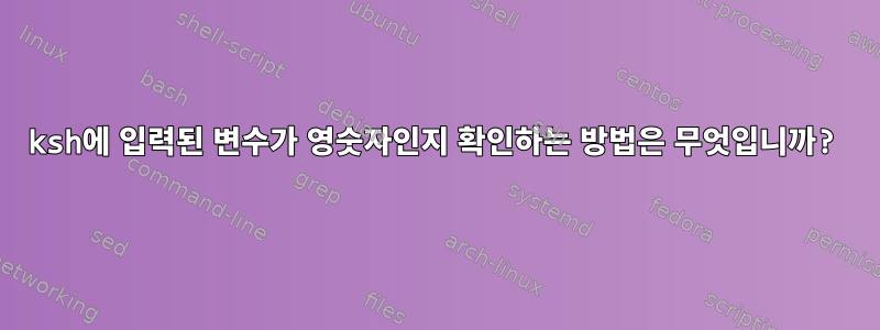 ksh에 입력된 변수가 영숫자인지 확인하는 방법은 무엇입니까?