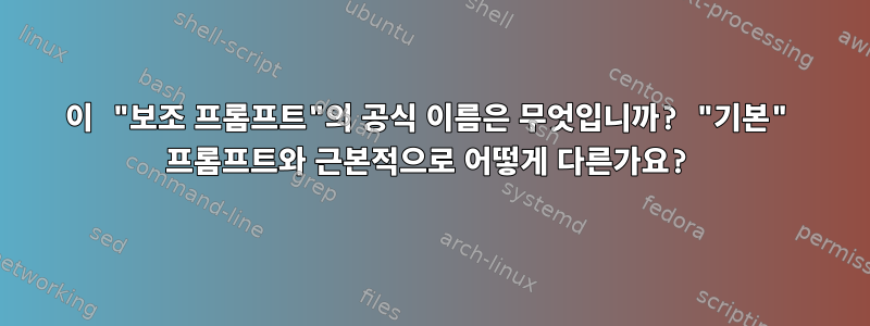 이 "보조 프롬프트"의 공식 이름은 무엇입니까? "기본" 프롬프트와 근본적으로 어떻게 다른가요?