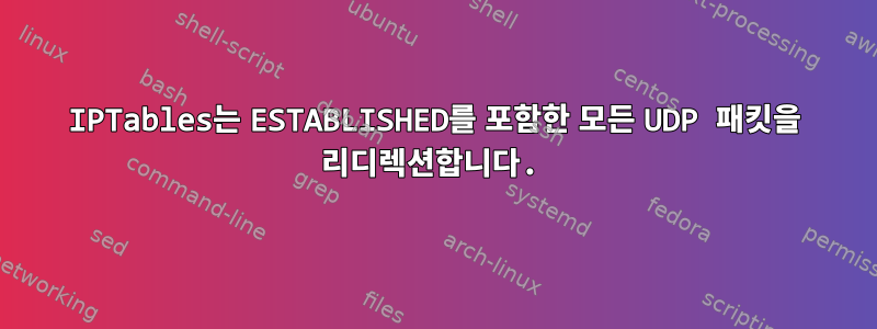 IPTables는 ESTABLISHED를 포함한 모든 UDP 패킷을 리디렉션합니다.