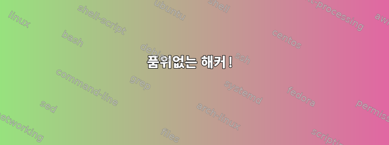 품위없는 해커!