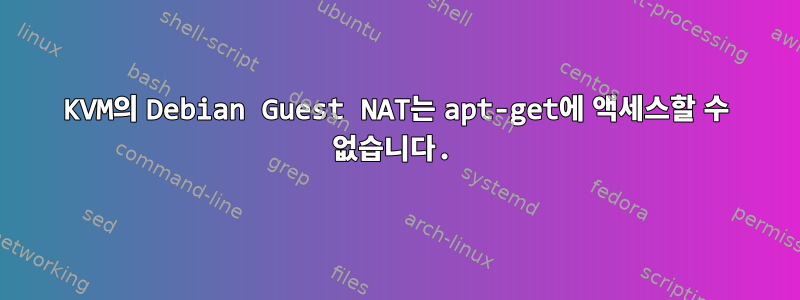 KVM의 Debian Guest NAT는 apt-get에 액세스할 수 없습니다.