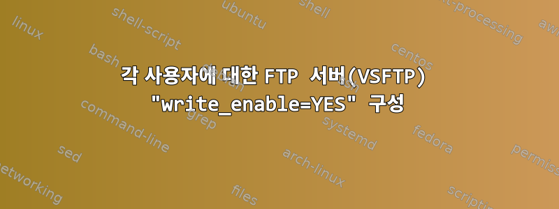 각 사용자에 대한 FTP 서버(VSFTP) "write_enable=YES" 구성