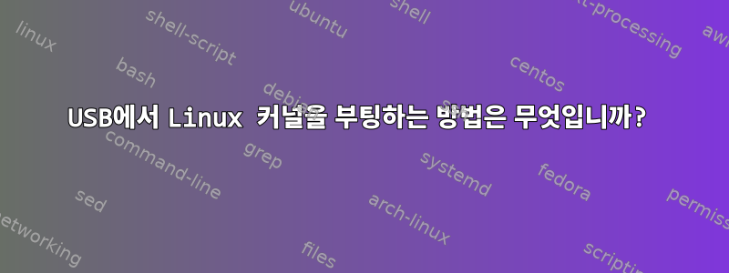 USB에서 Linux 커널을 부팅하는 방법은 무엇입니까?