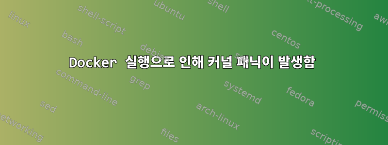 Docker 실행으로 인해 커널 패닉이 발생함