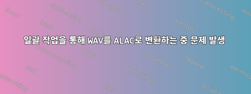 일괄 작업을 통해 WAV를 ALAC로 변환하는 중 문제 발생