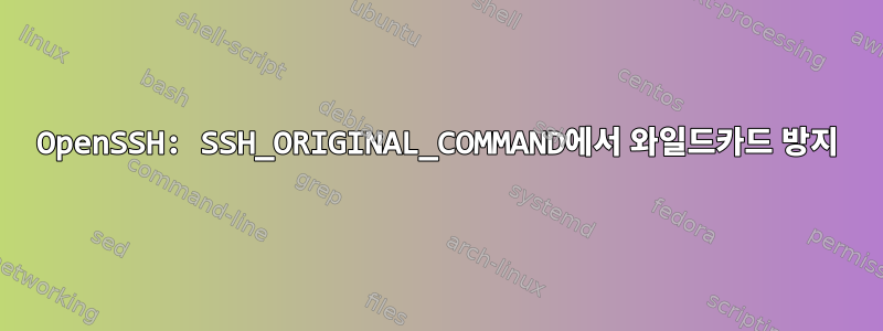 OpenSSH: SSH_ORIGINAL_COMMAND에서 와일드카드 방지