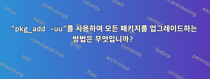 "pkg_add -uu"를 사용하여 모든 패키지를 업그레이드하는 방법은 무엇입니까?