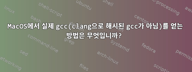 MacOS에서 실제 gcc(clang으로 해시된 gcc가 아님)를 얻는 방법은 무엇입니까?