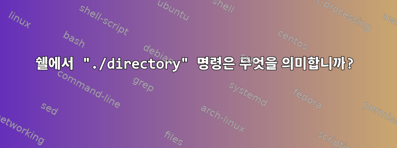 쉘에서 "./directory" 명령은 무엇을 의미합니까?