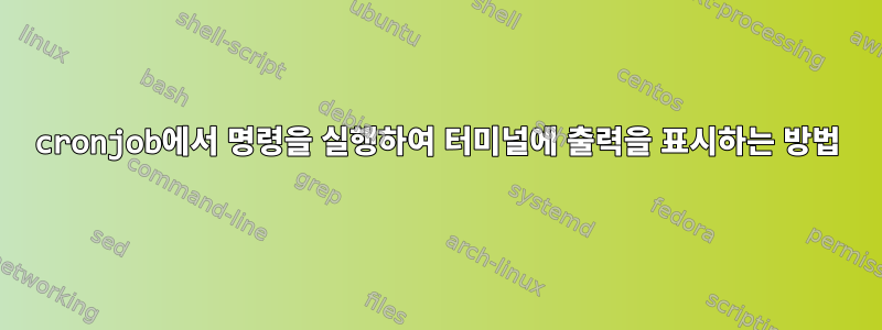 cronjob에서 명령을 실행하여 터미널에 출력을 표시하는 방법