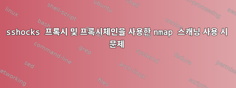 sshocks 프록시 및 프록시체인을 사용한 nmap 스캐닝 사용 시 문제