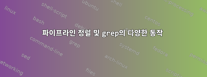 파이프라인 정렬 및 grep의 다양한 동작