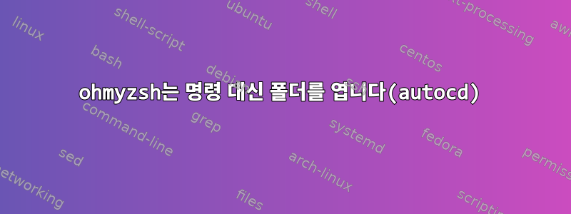 ohmyzsh는 명령 대신 폴더를 엽니다(autocd)