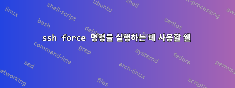 ssh force 명령을 실행하는 데 사용할 쉘