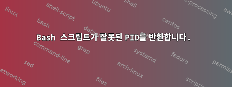 Bash 스크립트가 잘못된 PID를 반환합니다.