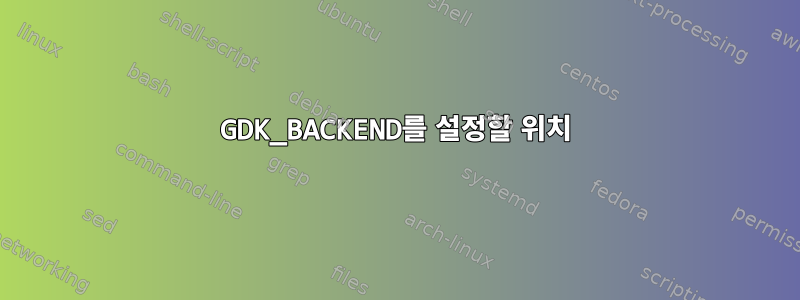 GDK_BACKEND를 설정할 위치