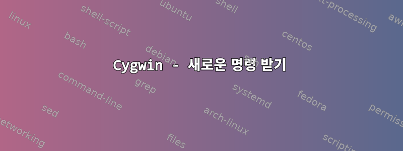 Cygwin - 새로운 명령 받기