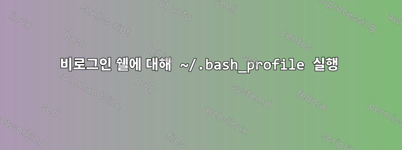 비로그인 쉘에 대해 ~/.bash_profile 실행