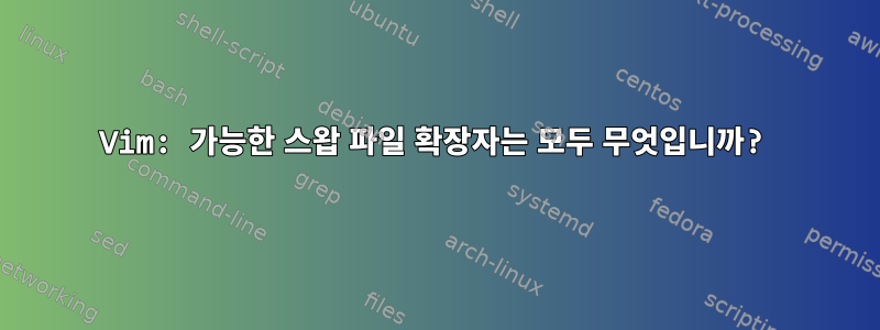 Vim: 가능한 스왑 파일 확장자는 모두 무엇입니까?