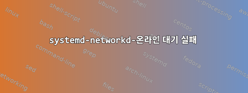 systemd-networkd-온라인 대기 실패