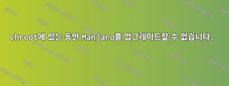 chroot에 있는 동안 Manjaro를 업그레이드할 수 없습니다.