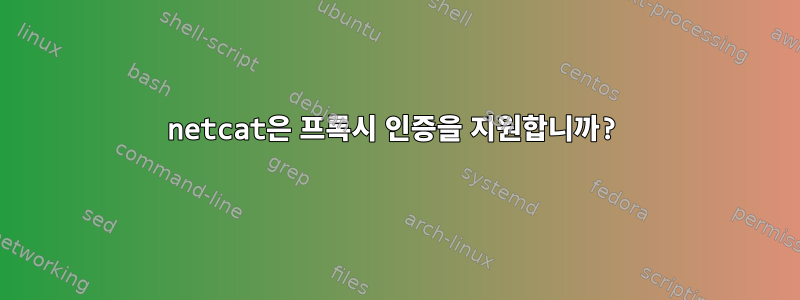 netcat은 프록시 인증을 지원합니까?