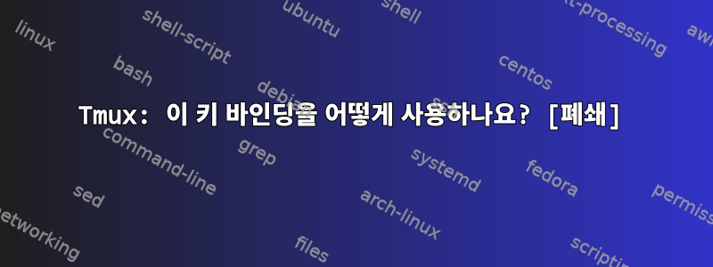 Tmux: 이 키 바인딩을 어떻게 사용하나요? [폐쇄]