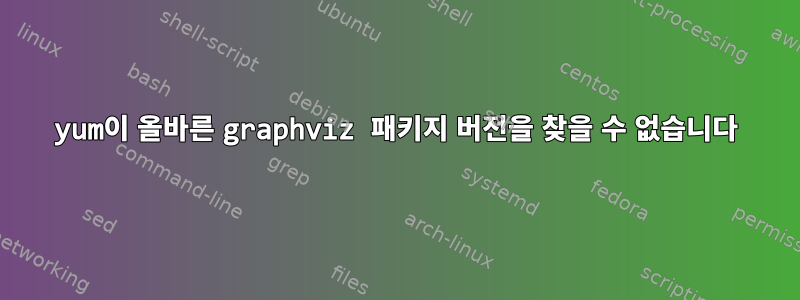 yum이 올바른 graphviz 패키지 버전을 찾을 수 없습니다